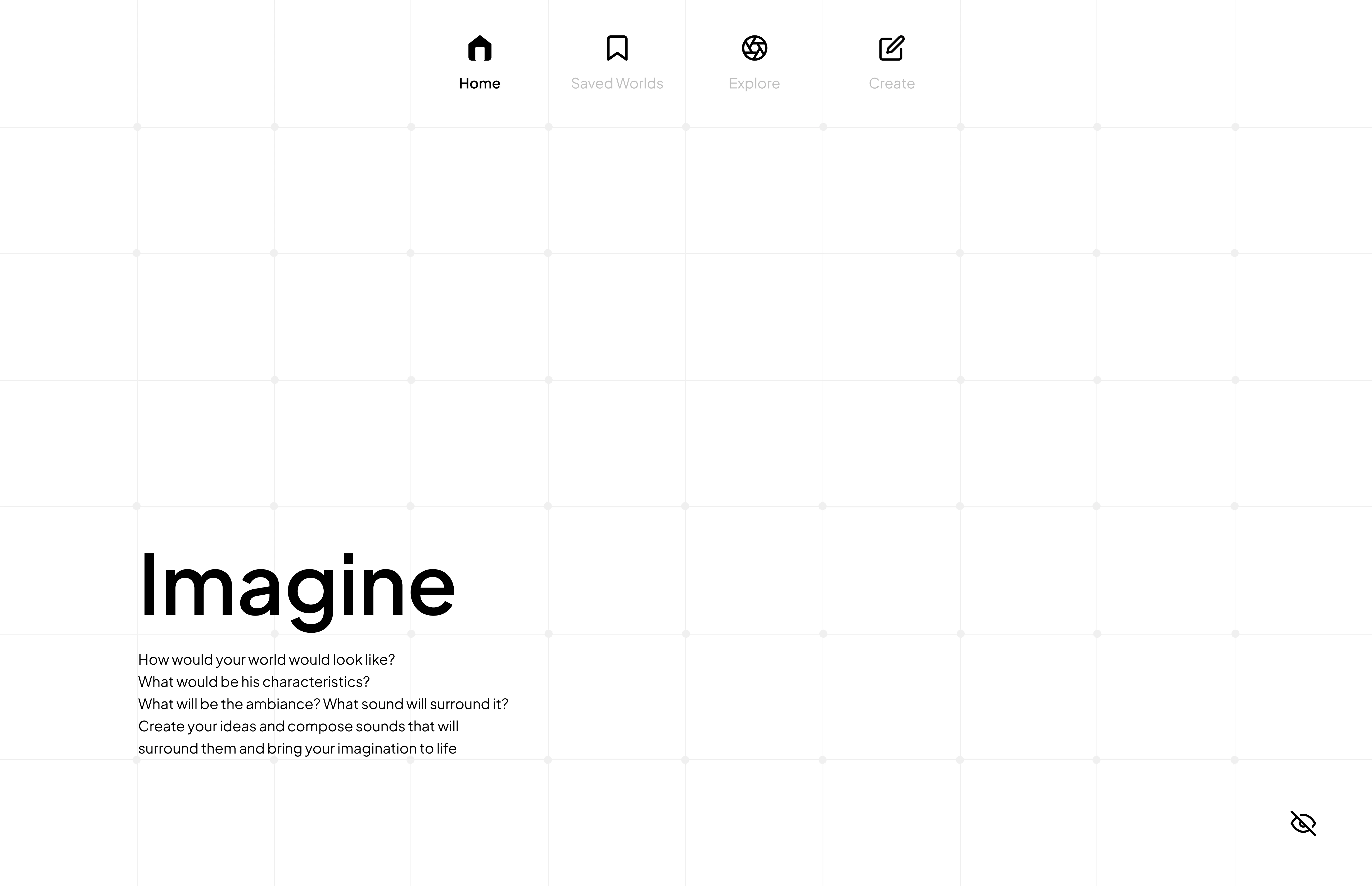 Home screen wireframe